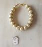 Faux Pearl and Crystal Gold and Ivory Bracelet - Summer Seconds