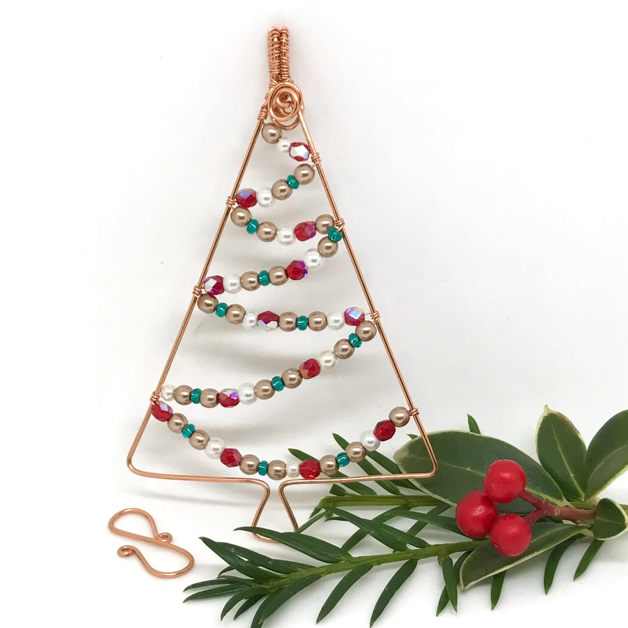 Copper Christmas Tree Decoration, Hanging Decoration, Xmas Tree