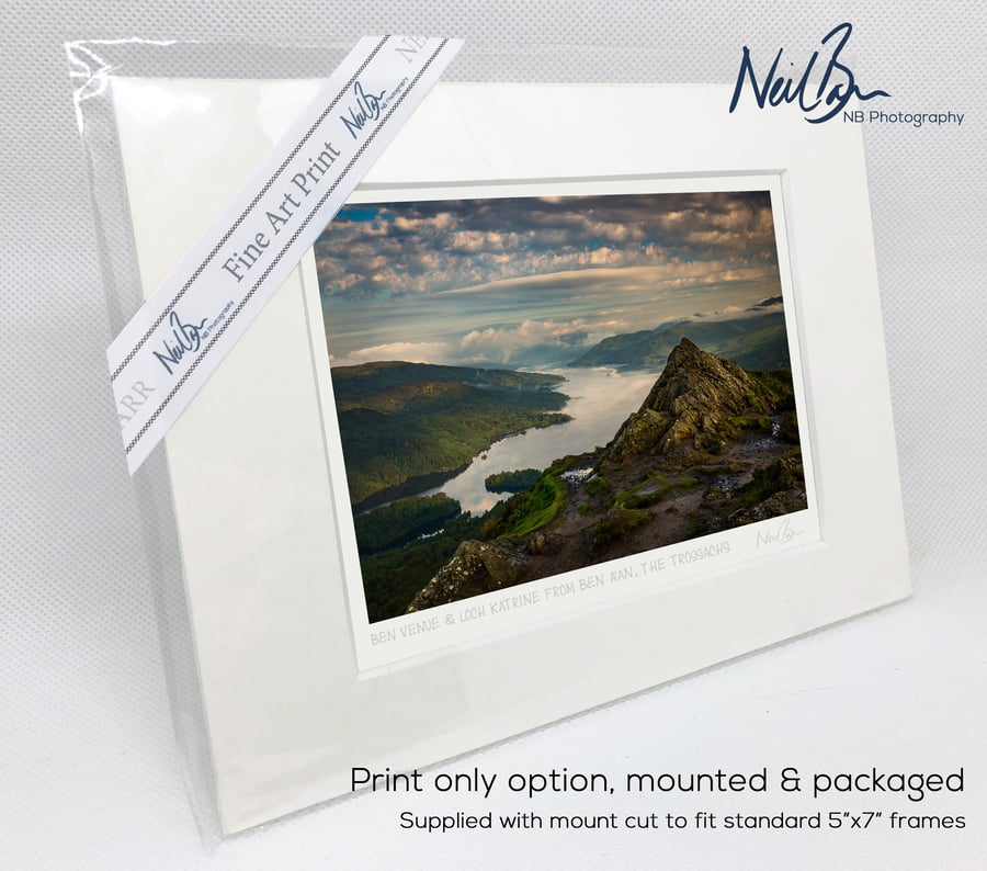 Ben Venue & Loch Katrine from Ben A'an - A6 (7" x 5") Unframed Print