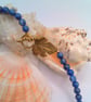 Chunky Lapis Lazuli Necklace with Gold Plated Leaf Clasp Bracelet and Earrings  - Image 4