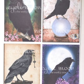 Crow Raven prints from original artwork by neyeli 4 designs to choose from 