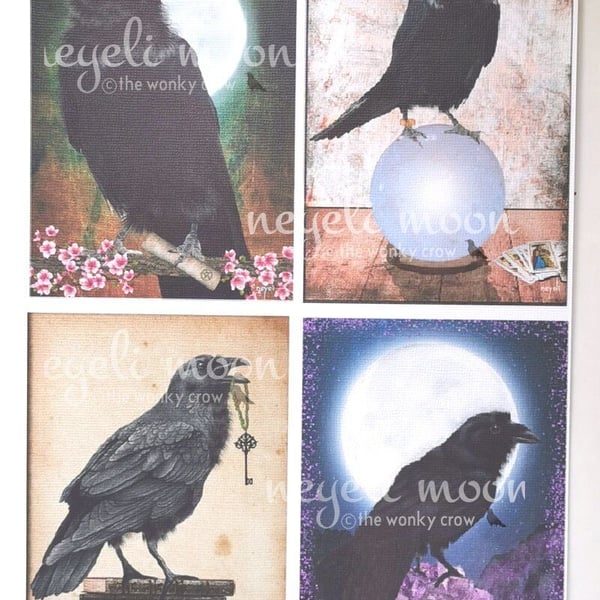 Crow Raven prints from original artwork by neyeli 4 designs to choose from 