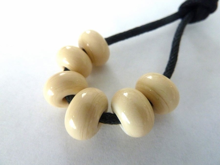 ivory spacer lampwork glass beads