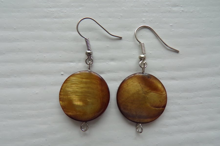 Shell Earrings, Brown Shell Earrings