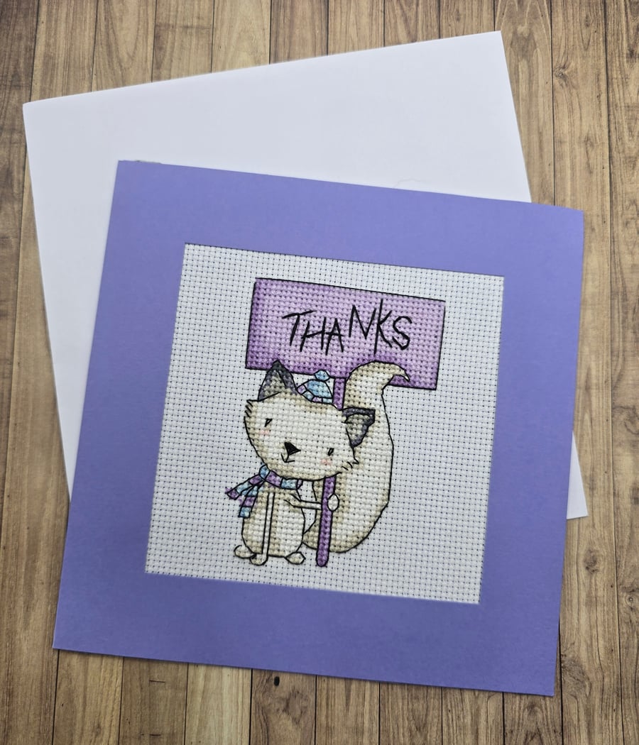 Hand stitched Thankyou Card