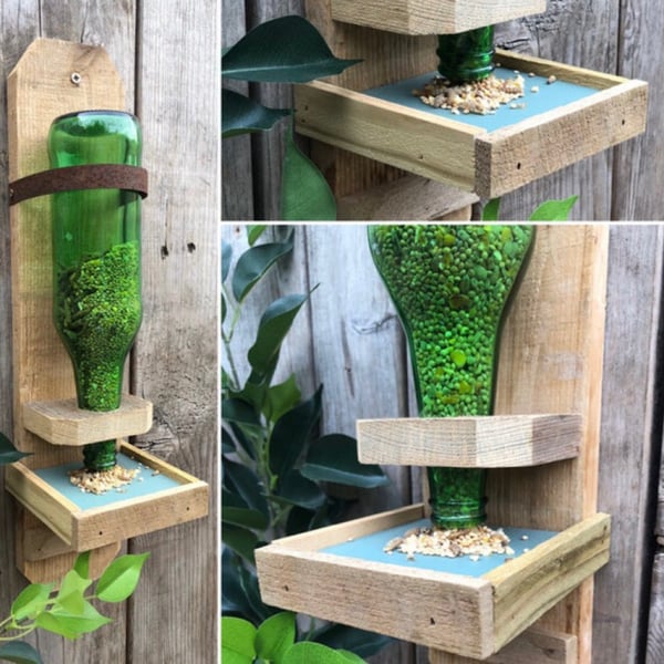 Bird feeder - Beer bottle - Bird lovers - Up cycled Garden gift - Eco gift 