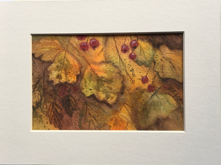 Autumn Hawthorn painting