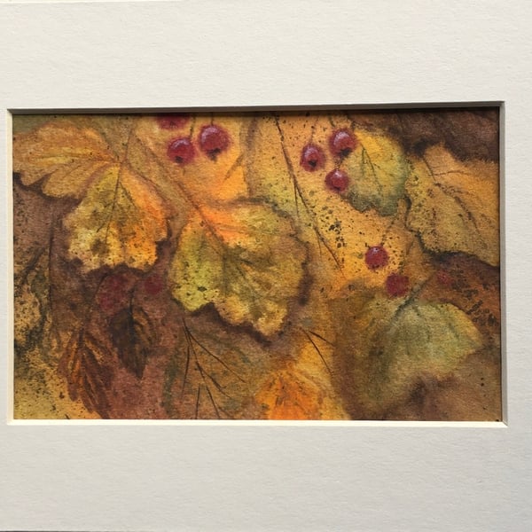Autumn Hawthorn painting