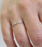 Twisted Silver Ring 1 mm Wire Dainty Stacking Rings - Image 7