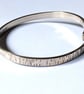 Sterling Silver  Open Bangle, bark pattern - Image 4