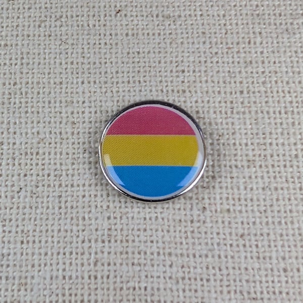 Pansexual Flag Pin - Pride Themed Badge - Large Resin Topped Pin Badge