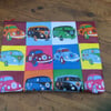 A Funky VW Campervan and Beetle Cosmetic bag. Wash Bag. Storage Bag