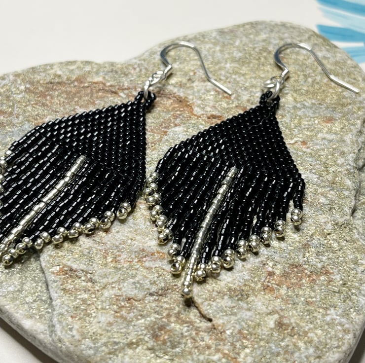 Beaded Modest Heavy Fringes in Silver main image 1