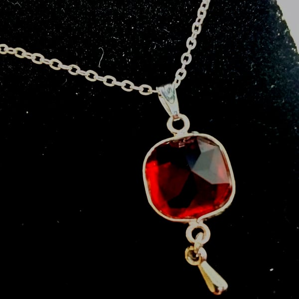 January Birthstone Real Red Garnet Necklace on 45 cm chain Boxed Gift