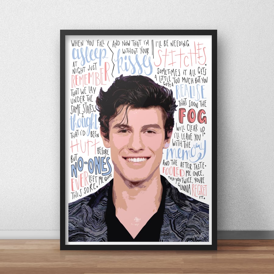 Shawn Mendes INSPIRED Poster, Print with Quotes, Lyrics
