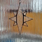 CLEAR STAR - home decoration stained glass suncatcher