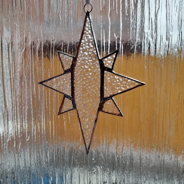 CLEAR STAR - home decoration stained glass suncatcher