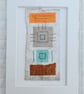 Colourful Combinations Orange Teal Grey Handstitched Geometric Art Pictures - Image 10