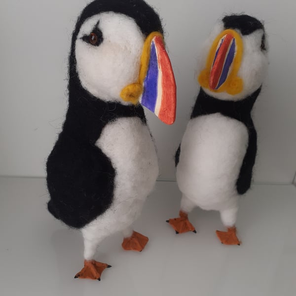 Puffin, bird, collectable, collectables, OOAK, gifts, needle felting, fibre art,