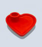 Red Heart Shaped Candlestick with Trinket Dish for Taper Candle