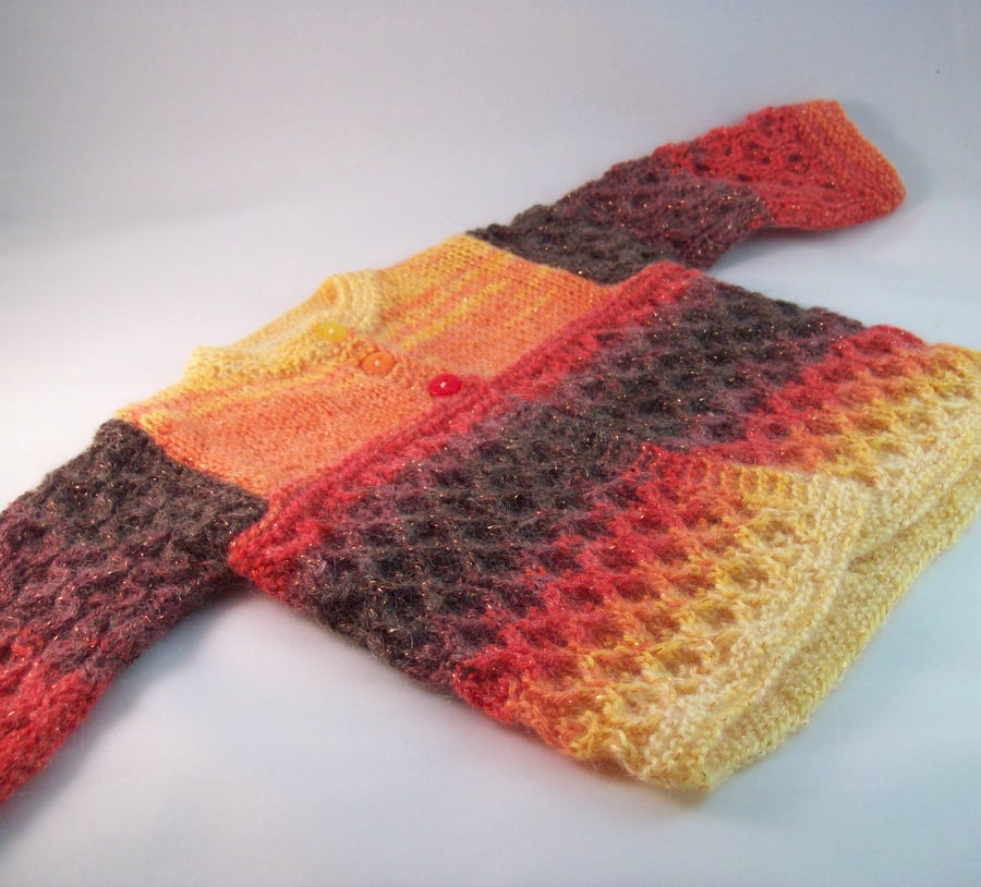 Warm colours baby cardigan