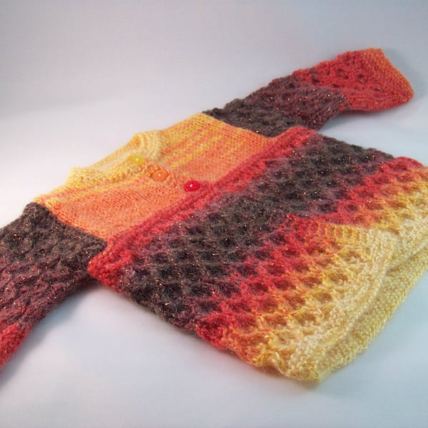 Warm colours baby cardigan