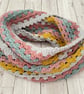 Multicoloured Crochet Infinity Scarf - Handmade - Pink - Mustard - Gifts for Her - Image 8