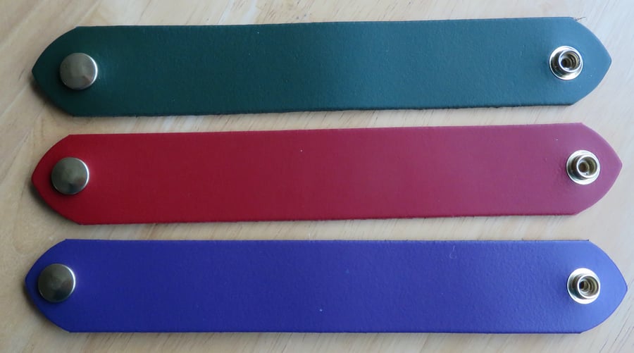 Genuine leather wrist cuffs 38mm width select the colour of your choice.