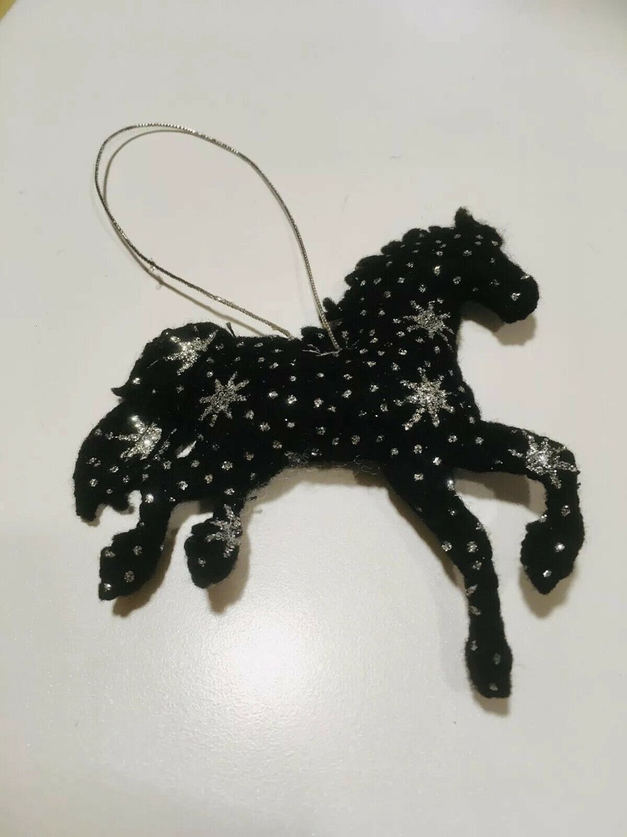 Christmas Horse Decoration, Black Horse, Hanging decoration, Tree decoration, 