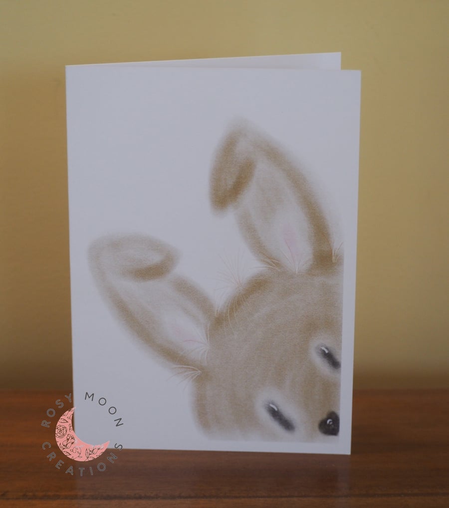 Shy Bunny Blank Card