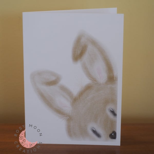 Shy Bunny Blank Card