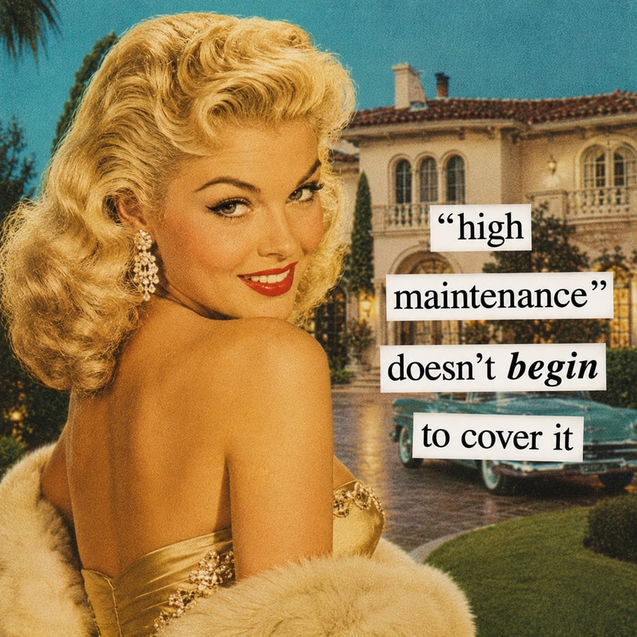 High Maintenance Funny Vintage Fridge Magnet