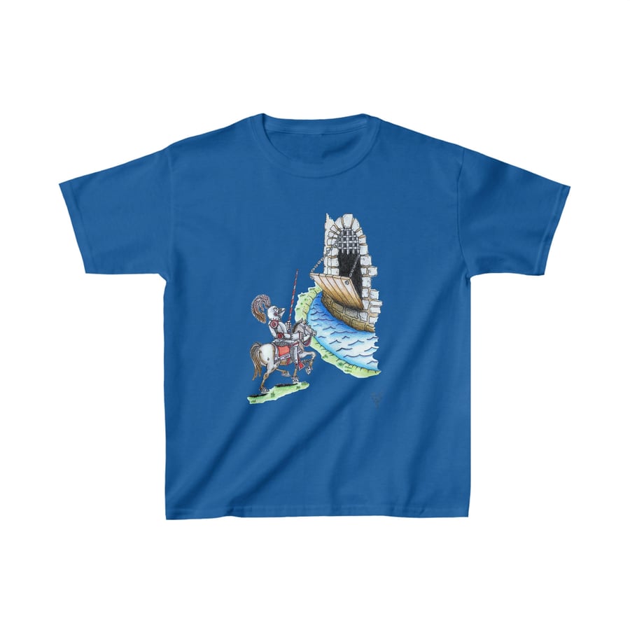 Knight and Drawbridge Kids Soft Heavy Cotton Tshirt by Bikabunny