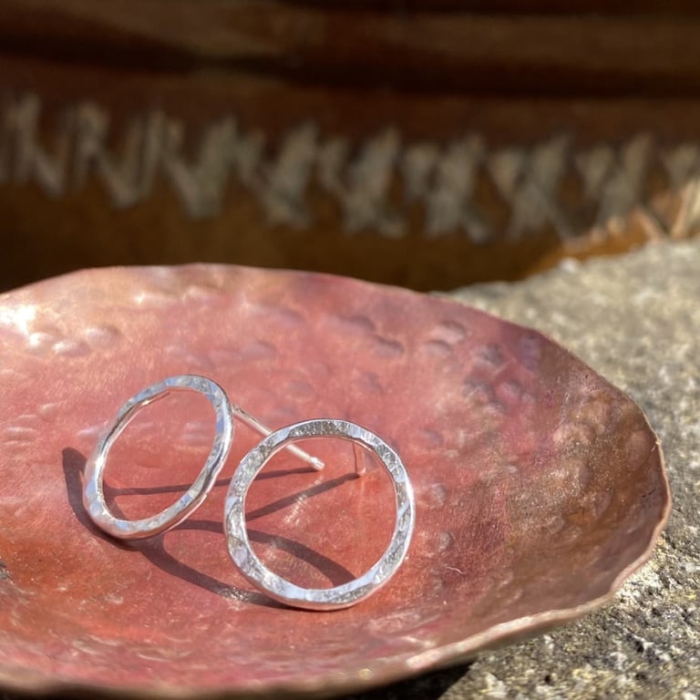 Hammered Circle Studs