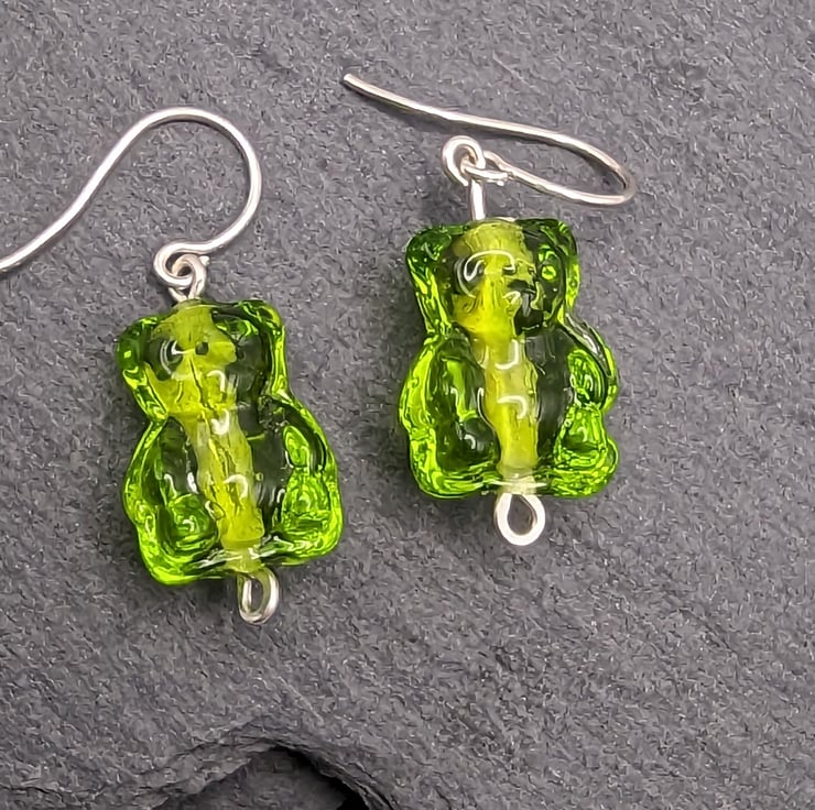 Gummy bear glass earrings Folksy