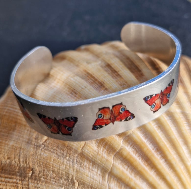 Peacock Butterfly Narrow Cuff 