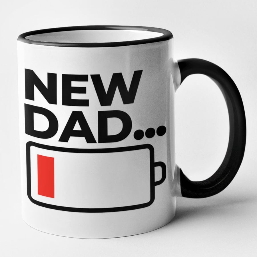 NEW DAD Mug- Fathers Dad Father Dad Birthday Christmas Present Funny Hilarious 