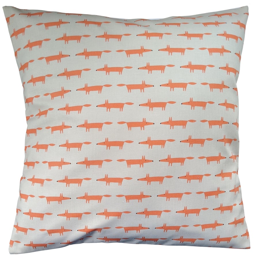 Cushion Cover in Scion Mini Mr Fox Beige Orange 16"