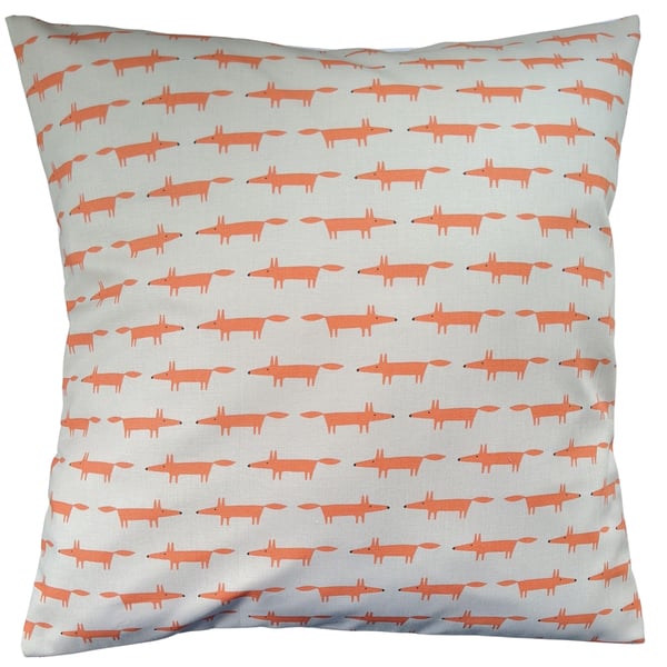 Cushion Cover in Scion Mini Mr Fox Beige Orange 16"