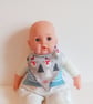 Baby's first Christmas Bandana bib, patchwork bib, Xmas reversible bib,  - Image 5