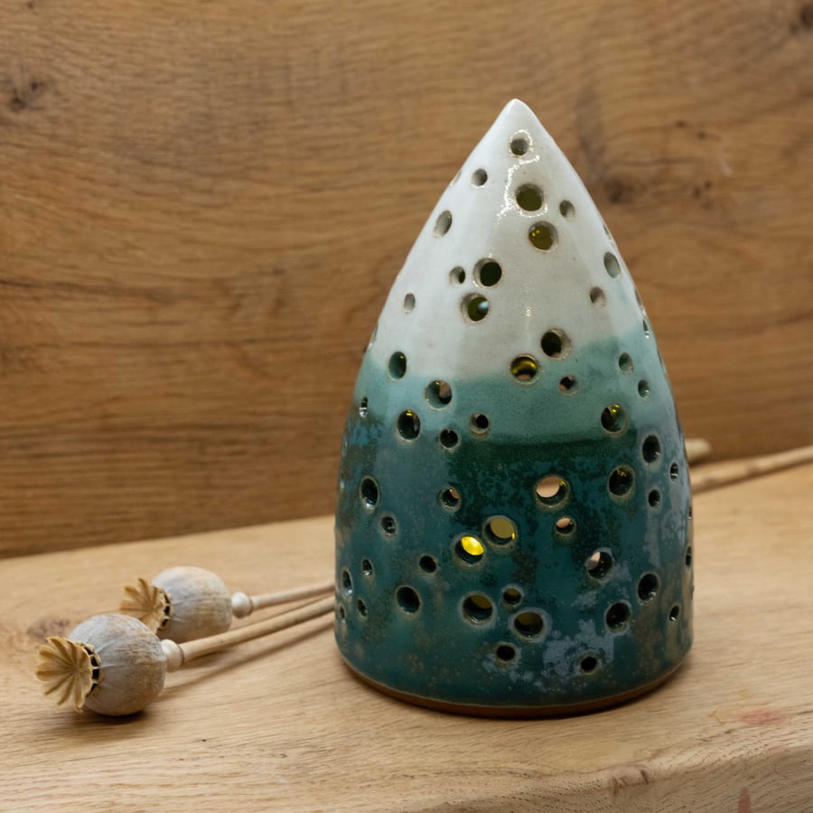Ceramic Tea Light Christmas Tree Lantern