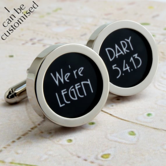 We're Legendary Cufflinks Custom Wedding Groom Gift 1920s Personalized Gift