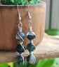 Handmade Natural Moss Agate & 925 Sterling Silver Drop Dangle Earrings Gift Box - Image 8