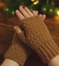 Handmade Chunky Crochet Fingerless Gloves, Double-Strand Texting Mittens, Vegan  - Image 6