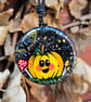 Handmade pumpkin necklace- Hand painted resin pendant - Image 2