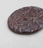 Large Dark Amethyst Sprig Oval Handmade Ceramic Button - Image 4