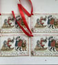 CHRISTMAS GIFT TAGS ( set of 4) vintage style. Sled, gifts,children.  - Image 2