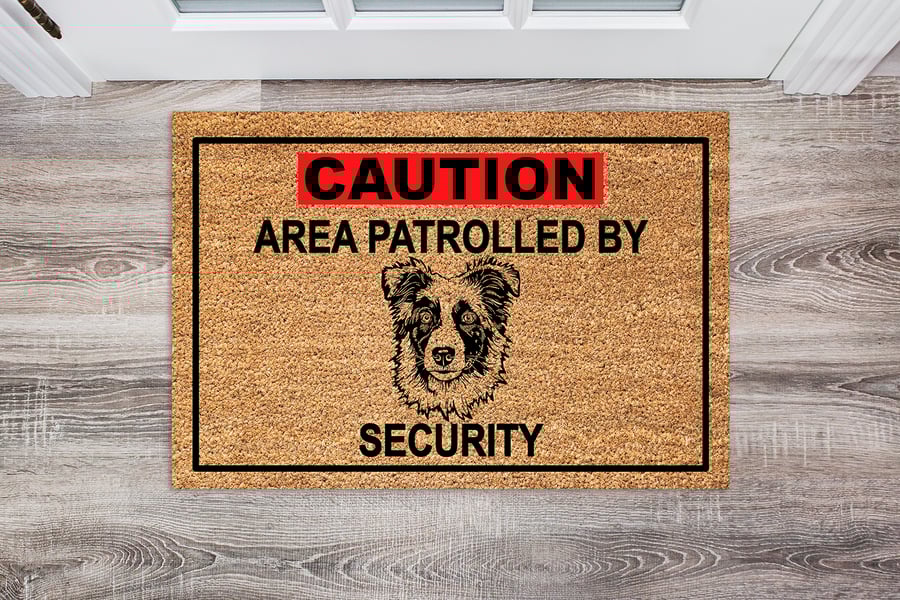 Australian Shepherd Security Door Mat - Australian Shepherd Welcome Mat 
