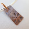 Copper Clay Flower Pendant On Choker