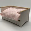 Dolls house bedroom set day bed and wardrobe 1:12 scale handmade 